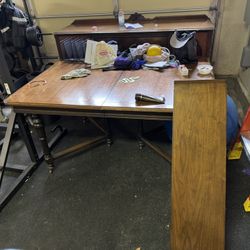 Antique Wooden Dining Table And Chairs