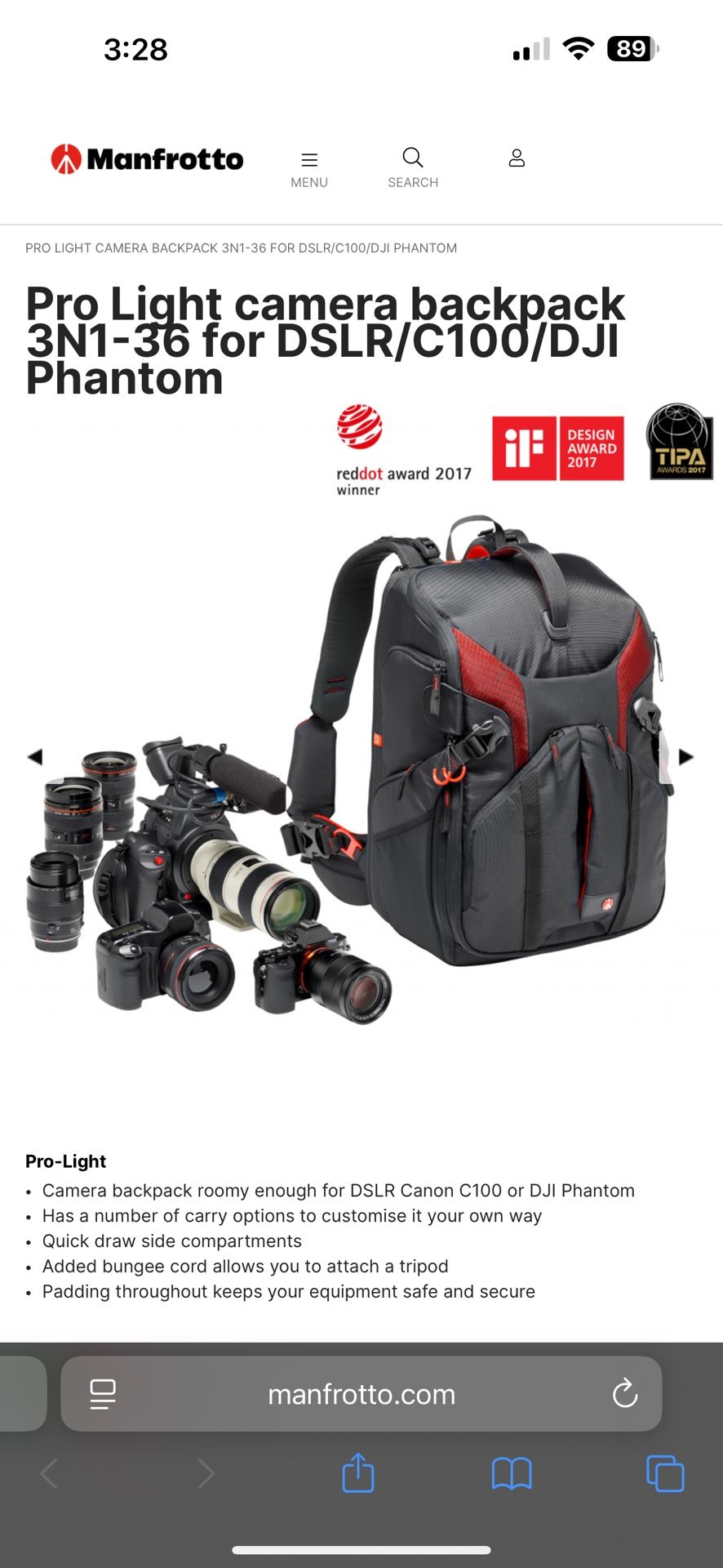 Manfrotto Pro Light Camera Bag (Trade)