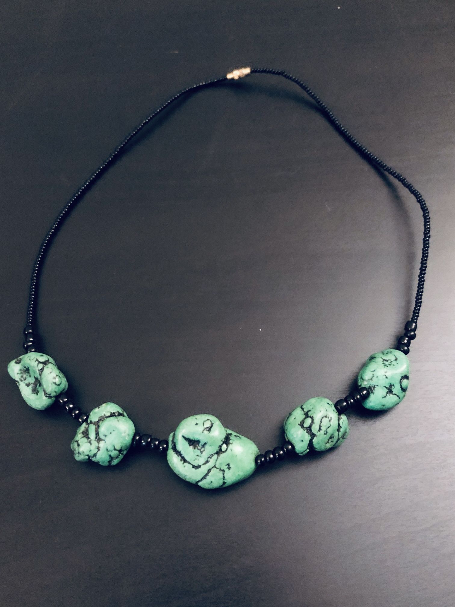 Vintage Necklace Turquoise Looking Like 19 Inch 