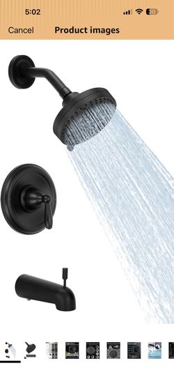 Replacement for moen T2153BL Brantford Valve Trim Kit, Matte Black Shower Trim Kit, Including Multi Functional High-pressure Shower Head, Easy to Inst