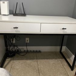 White Desk Two Drawers