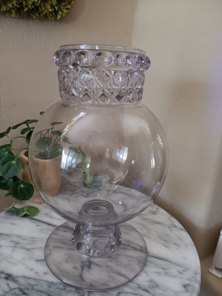 $35 Fantastic Antique Tiffin Dakota Purple Tinge Apothecary Pharmaceutical Display Jar. No Lid. 13" Tall