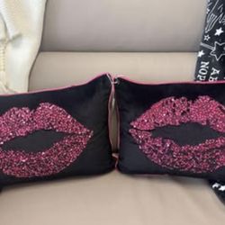 Z Gallerie lip lumbar sequin pillow