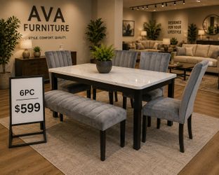 6pc Dining Room Table Set 