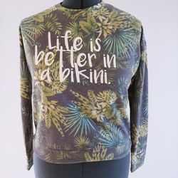 Body Glove Resort Wear All Over Print "Life is Better in a Bikini" Size Medium