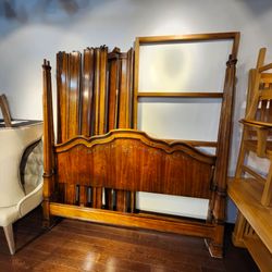 Vintage Wood Four Poster Canopy Bed Frame