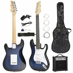 Electric Guitar Bundle Full Size Digital Tuner 15W Amplifier Bag With Strap 39”