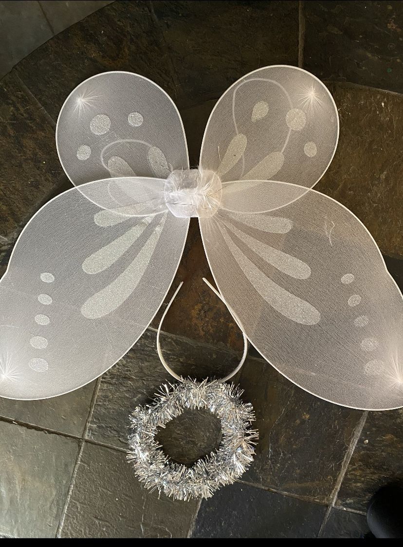 Fairy Angel Wings And Halo Set Kids Halloween