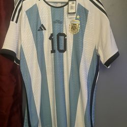 Adidas Argentina 2022 authentic home Messi jersey (XL) With World Cup Final Match Detail