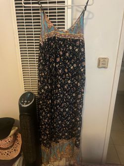Brand new beautiful flower blue and gold maxi dress