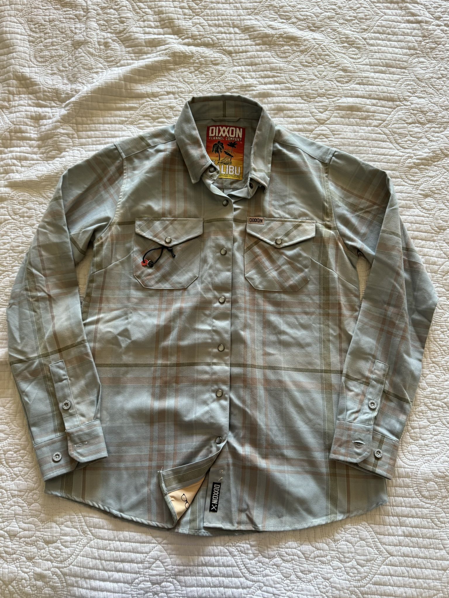 Dixxon Flannel Shirt Womens Large 'The Malibu' Long Sleeve Snap Button Plaid 🐙