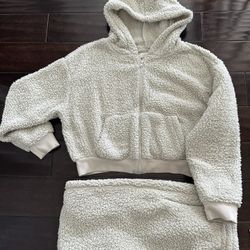 Skims Cozy Hoodie Jacket And Sherpa Hogger 