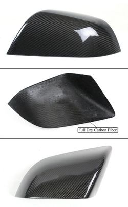 Brand New 2020-2024 Tesla Model Y Real Carbon Fiber Car Side Mirror Add On Cover Caps