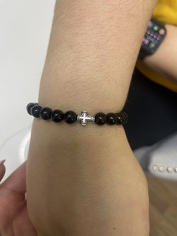 New Handmade Black Onyx Bead Bracelet 