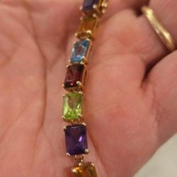 14K Gold, Multi-gem Bracelet 