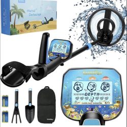 Metal Detector for Kids with 8'' Waterproof Coil, 32-41 inches Adjustable Stem Kids Metal Detector, Lightweight and High Accuracy Gold Detector with D