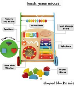 Kids’ Activity Toy – Wooden Push and Pull Learning Walker for Boys and Girls
2 missed part 