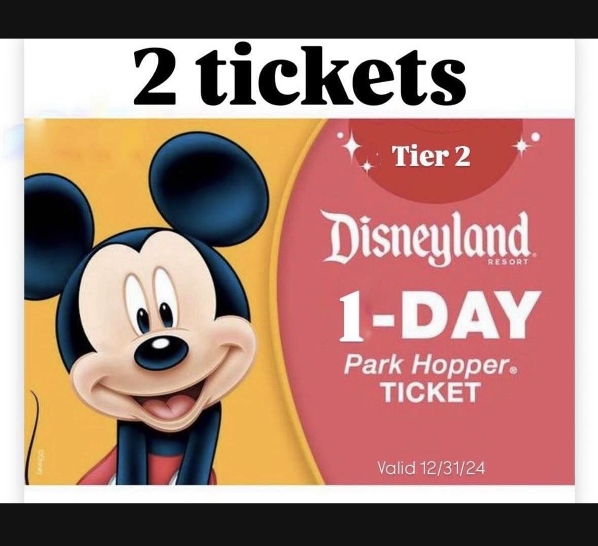 Disneyland Hopper Tickets! (Qty 2)