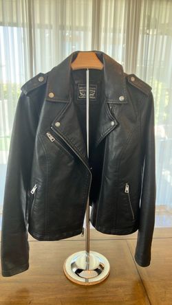 Levi’s Black Faux Leather Moto Biker Jacket – Women's Medium