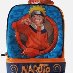 Naruto Lunch Box Anime Manga Insulated Dual Compartment Kids Lunch Bag Tote
