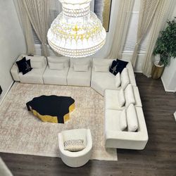 luxurious cream sectional sofa set,