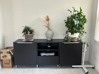 Modern black storage cabinet/ sideboard with drawer