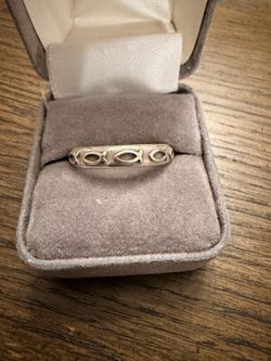 Sterling Silver Ichthus Fish Band Ring