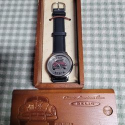 49 Buick Fossil Car Watch Relic 1949 Buick Auto Wristwatch in Matching Wood Box