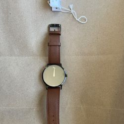 Movado With Leather Strap. New But No Box. 