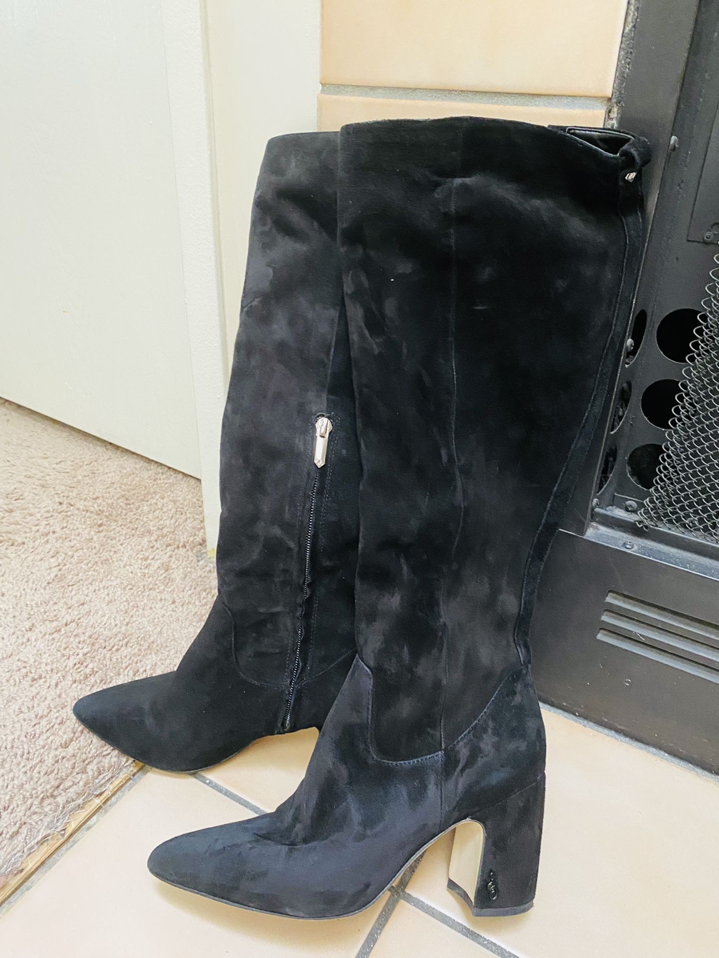 Sam Edelman Black Suede Boots Size 8
