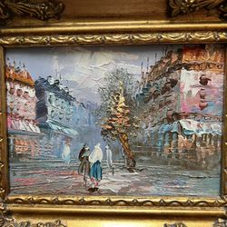 x3 Antique Impressionist Oil Paintings