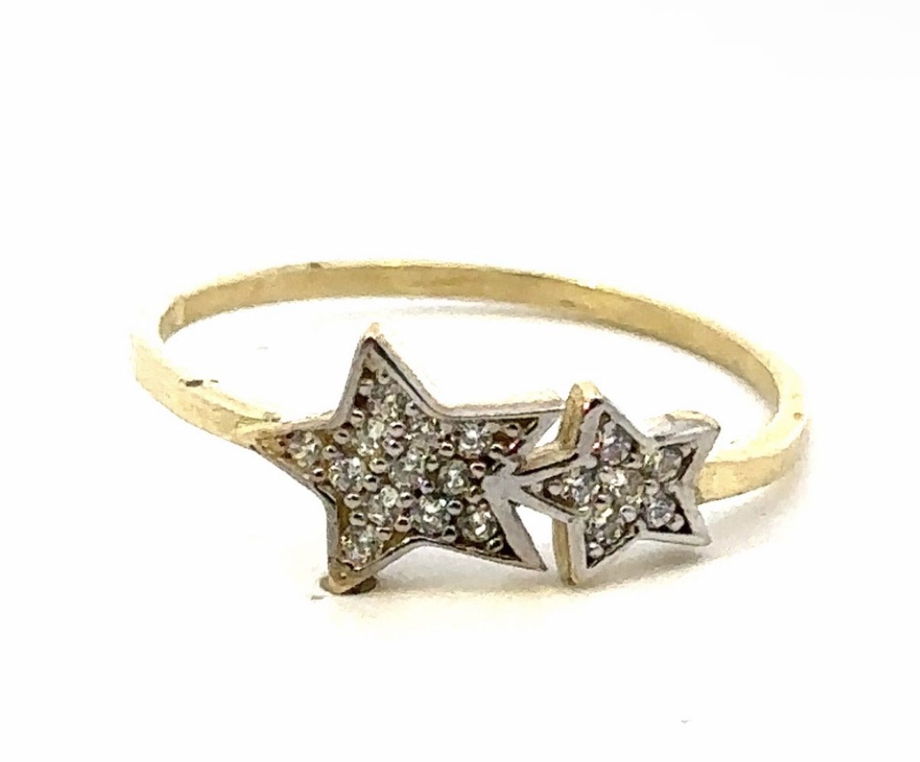 Woman’s Ladies 10k Yellow Gold CZ Cubic Zirconia Stars Band Ring Size 7 GP3116216 