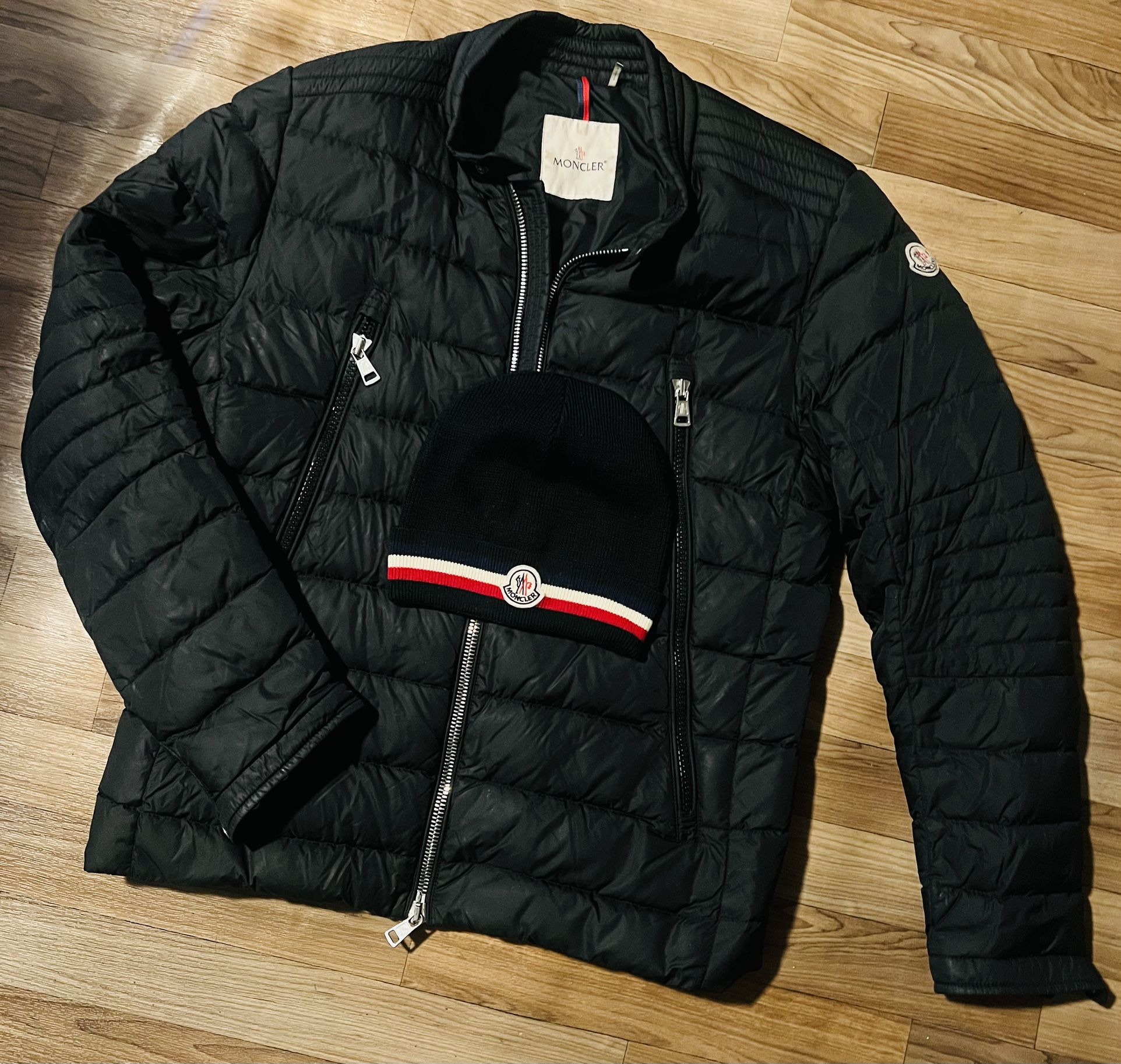 Moncler Jacket Xl And 2 Beanie 100% Authentic $300