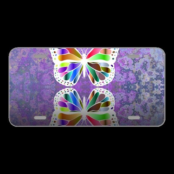 License Plate Novelty Car Front Butterfly Summer Nature Colorful