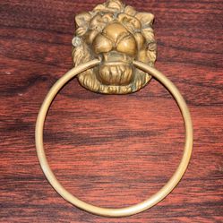 Antique Cast Brass Lion Door Knocker