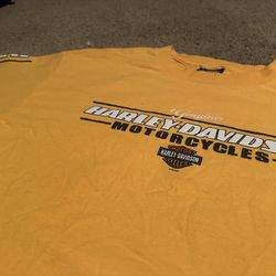 Vintage Harley Davidson Yellow Long Sleeve T Shirt Size Large 