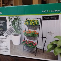 3-Tier Galvanized Vertical Gardner Planters With Stand From Morden Farm House