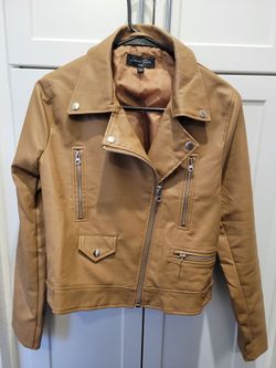 Brown Faux Leather Jacket