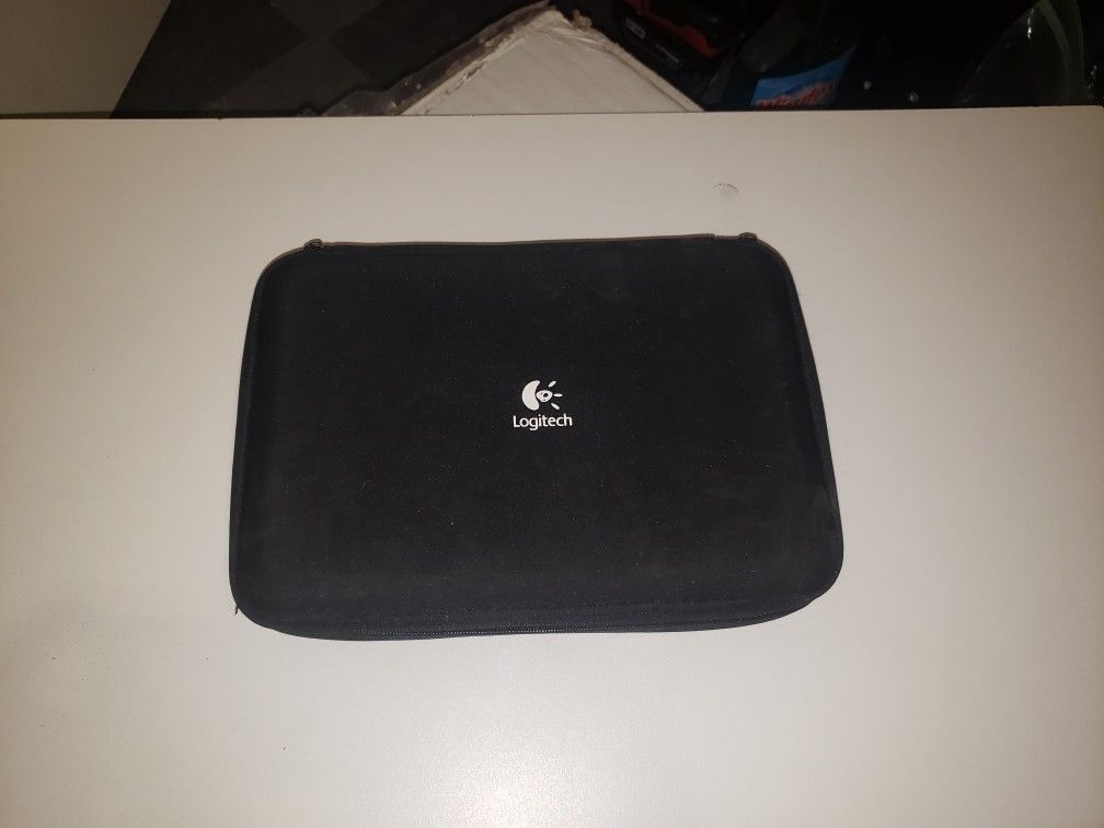 Logitech Computer/Laptop Speakers. Like new with case and support stands