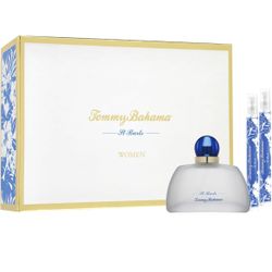 Tommy Bahama St. Barts 3 PC Perfume Gift Set for Women, Set Includes 3.4 Fl Oz Eau de Parfum + Two 0.34 Fl Oz Mini Travel Sprays, Christmas Gift, Stoc