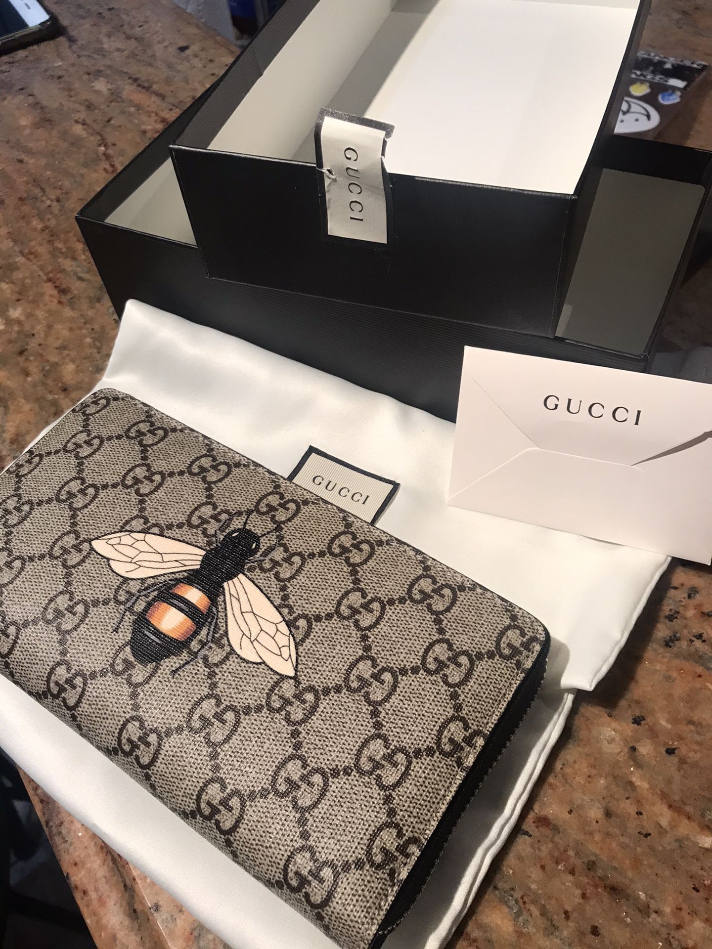 Brand new Gucci Bee GG print wallet