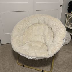 Urban Lifestyle Faux Fur Saucer Chair, Ivory