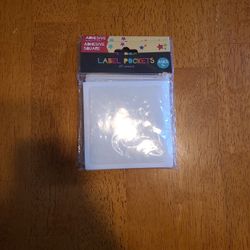 60 Adhesive Square Label Pockets