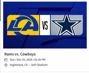 LA Rams vs Cowboys NFL Ticket Dec 2026