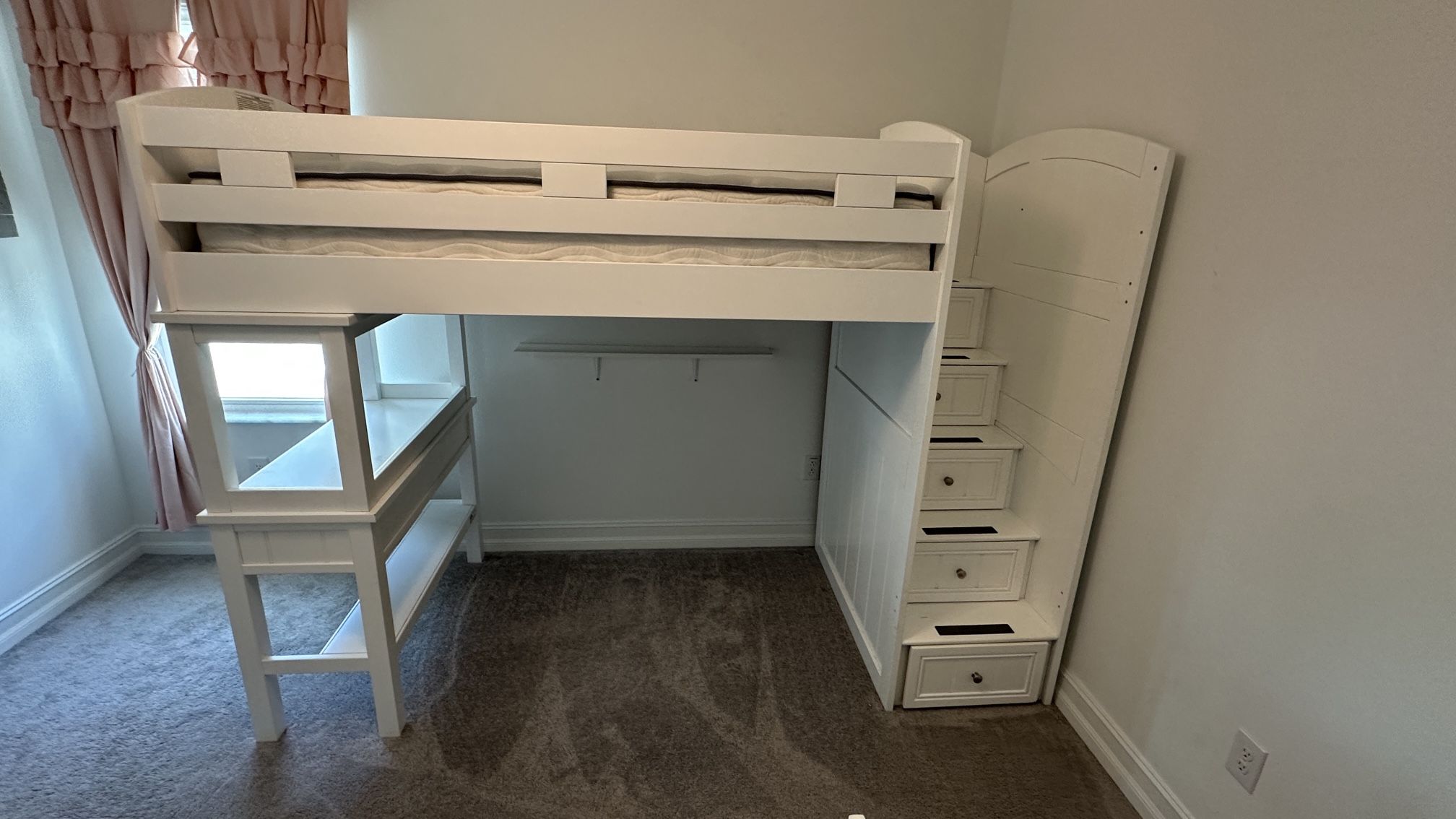 Bunk Loft Twin Bed With Desk And Step Drawers