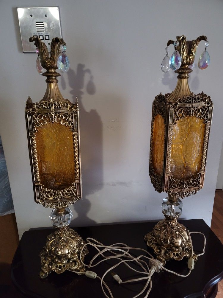 Pair Antique Lamps