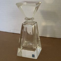 Vintage Art Deco Crystal Perfume Bottle Hand Cut Tall Beveled Glass Stopper Price is firm, cash only