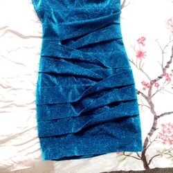 Fitted Teal Shimmering Dress (XS)