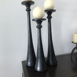 Three Candle Pillars With Candles