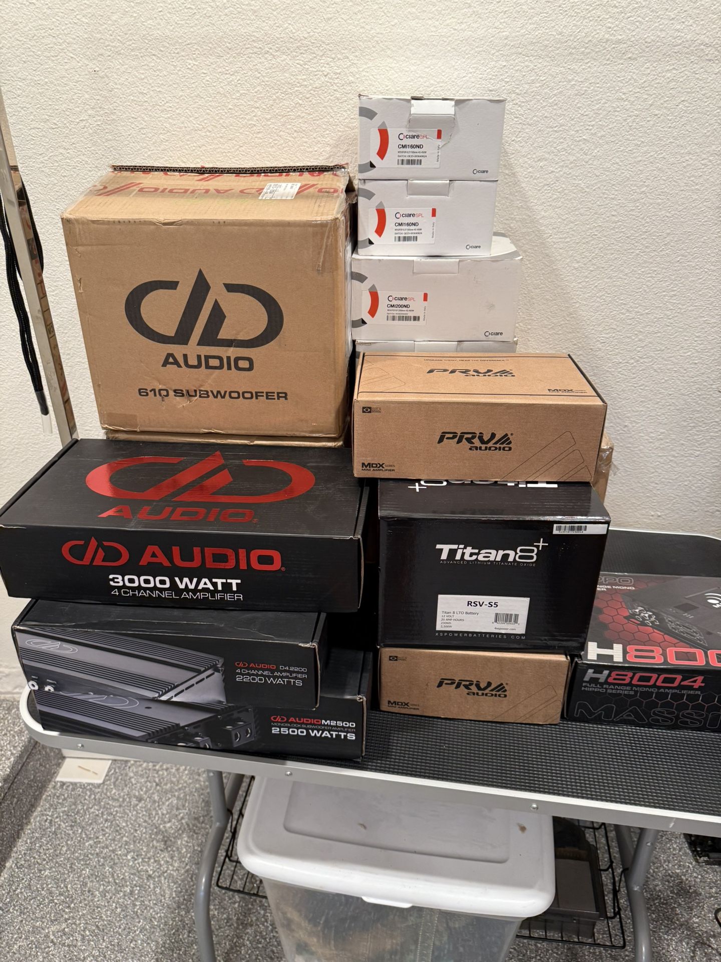 Car audio Amps Speakers Subs Lithium Battery